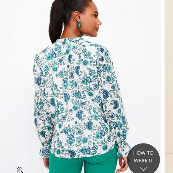 Loft floral Shirred blouse - Picture 2 of 5